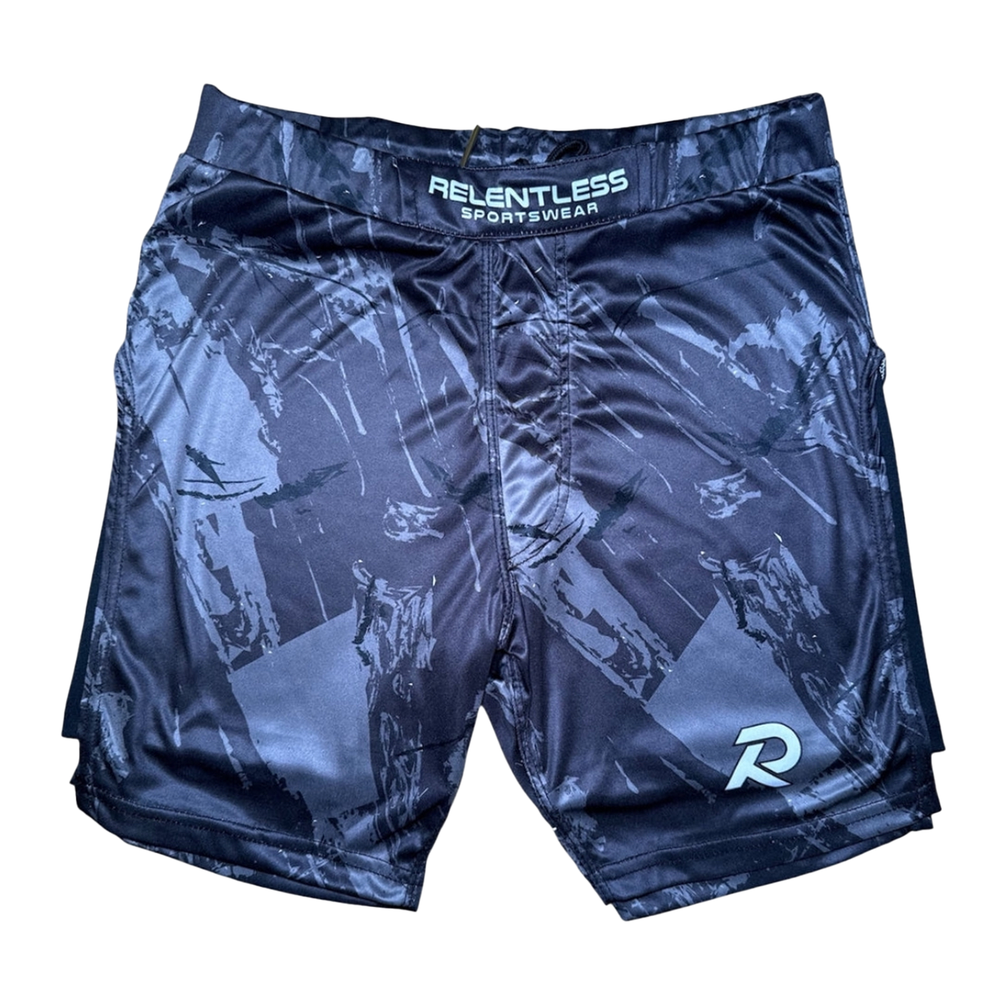 RELENTLESS High-Split Performance Shorts - Midnight Black