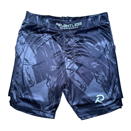 RELENTLESS High-Split Performance Shorts - Midnight Black