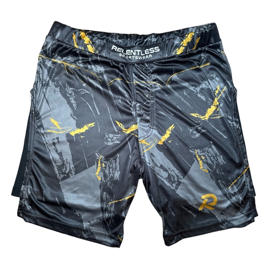 RELENTLESS High-Split Performance Shorts - Champion Gold